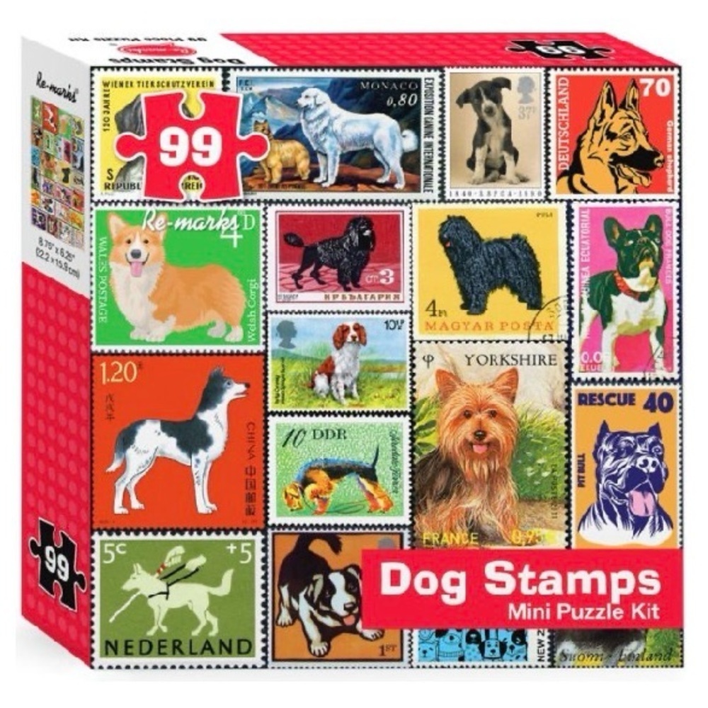 ❤️🆕 PUZZLE Dog Stamps 99-Piece Mini Puzzle Kit by Re-marks - NIB - SEALED